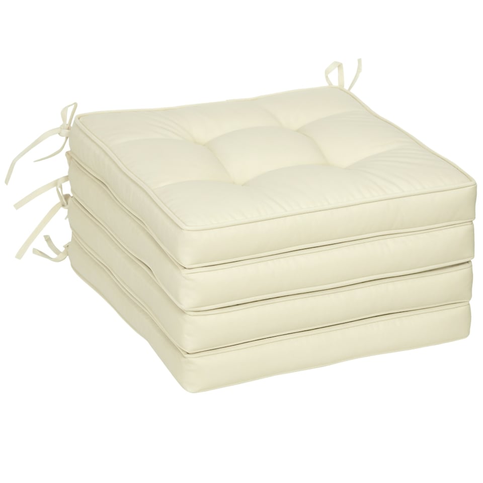 image 1 of Outsunny 42 x 42cm Replacement Garden Seat Cushion Pad with Ties, Green 