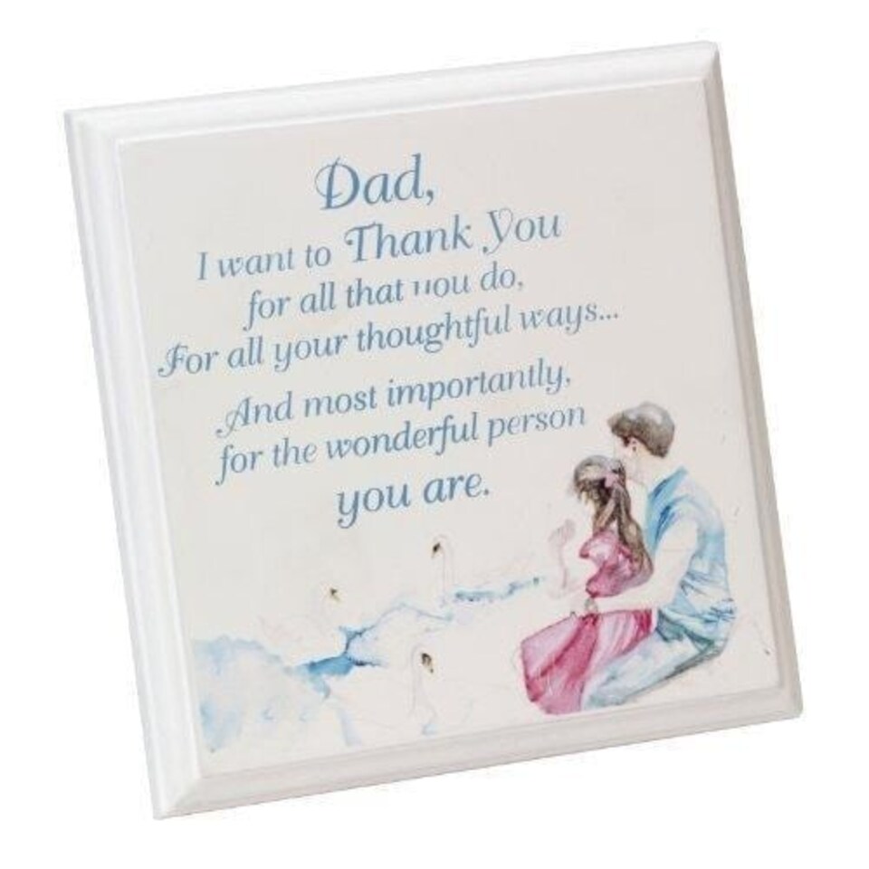 image 1 of Dad Thank You Father and Daughter Plaque with verse by Jennifer Rose Christmas Fathers Day