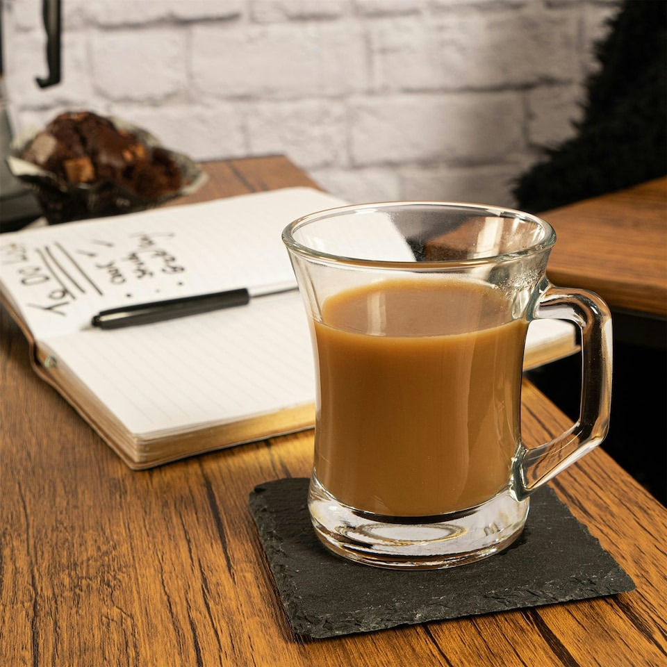 image 1 of LAV Zen+ Glass Coffee Mugs - 225ml - Clear - Pack of 6 Clear