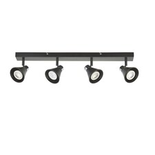Burton - Matt Black & Chrome Detail 4 Way Adjustable Ceiling Spotlight