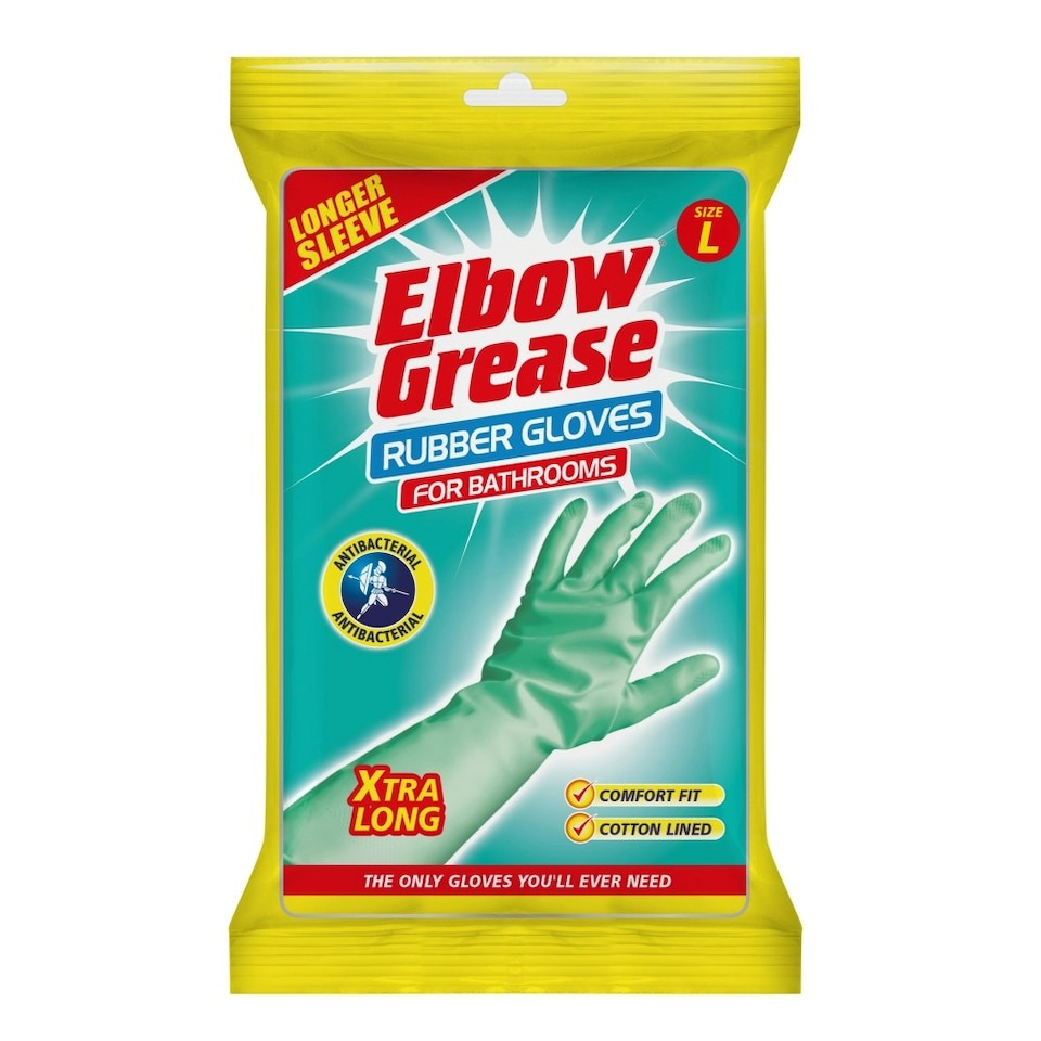 Single Elbow Grease Antibacterial Large Size Bathroom Cleaning Gloves
