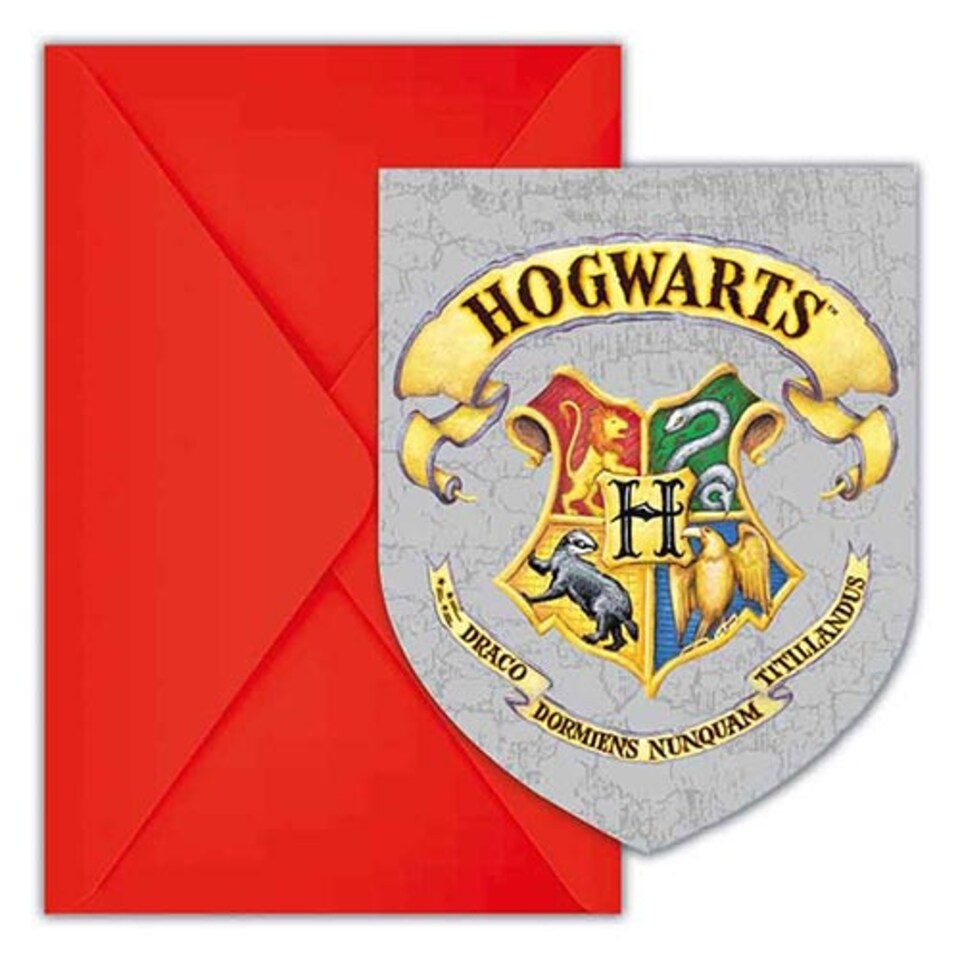 Harry Potter Hogwarts Houses Invitations & Envelopes - Pack of 6