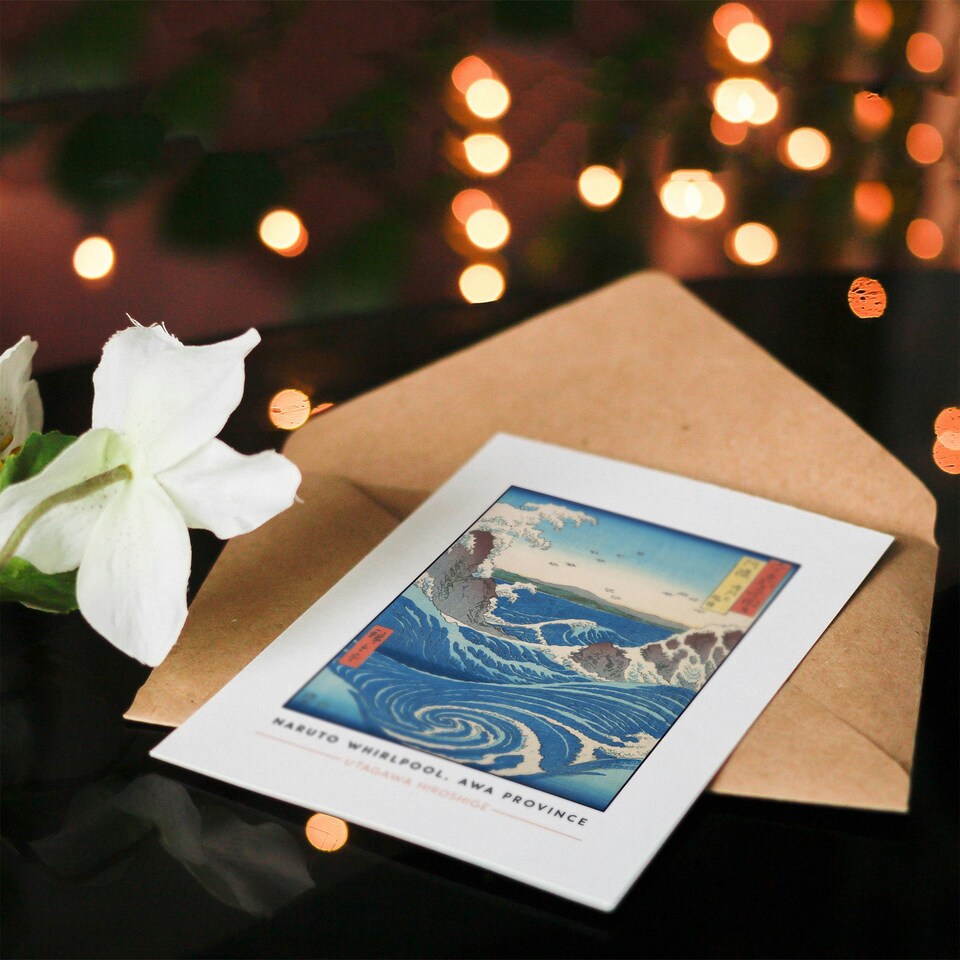 image 1 of Utagawa Hiroshige Art Card Naruto Whirlpool Awa Province
