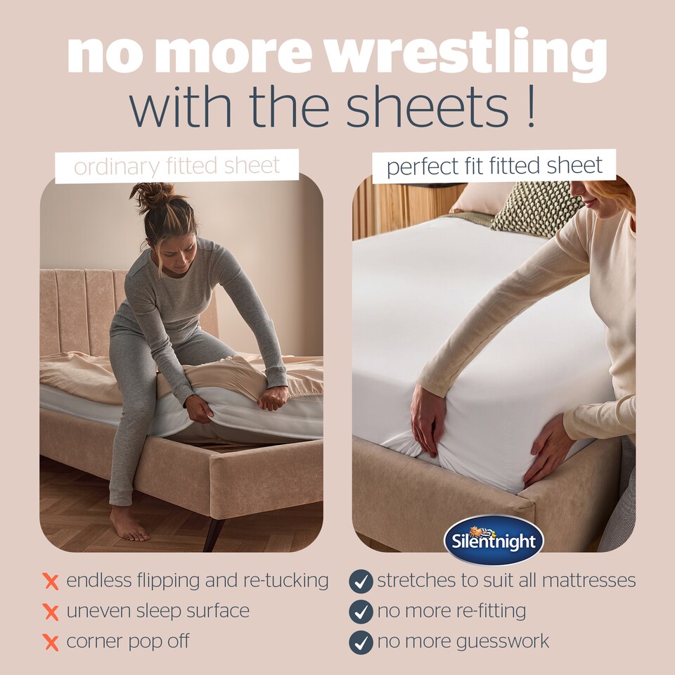image 1 of Silentnight Supersoft Perfect Fit Fitted Sheet, White
