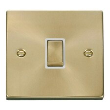 SE HOME Satin / Brushed Brass 1 Gang 20A Ingot DP Switch White | Satin Brass