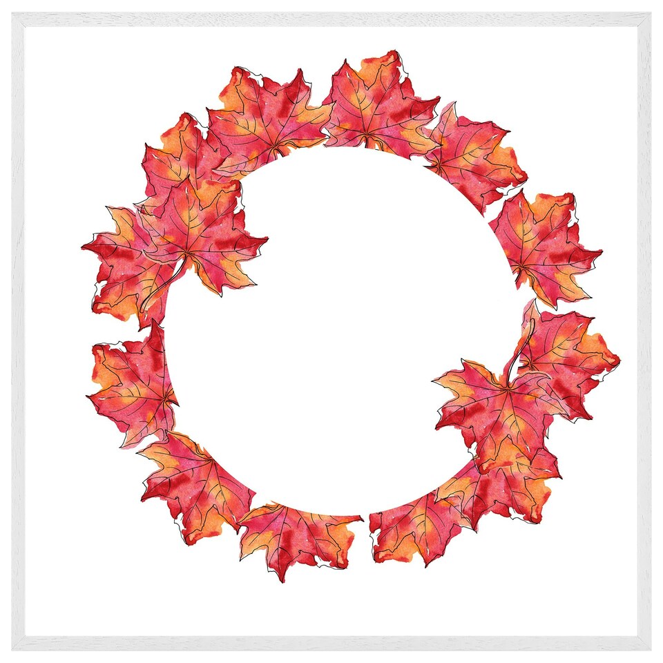 image 1 of Autumn reath (Picture Frame) White | S