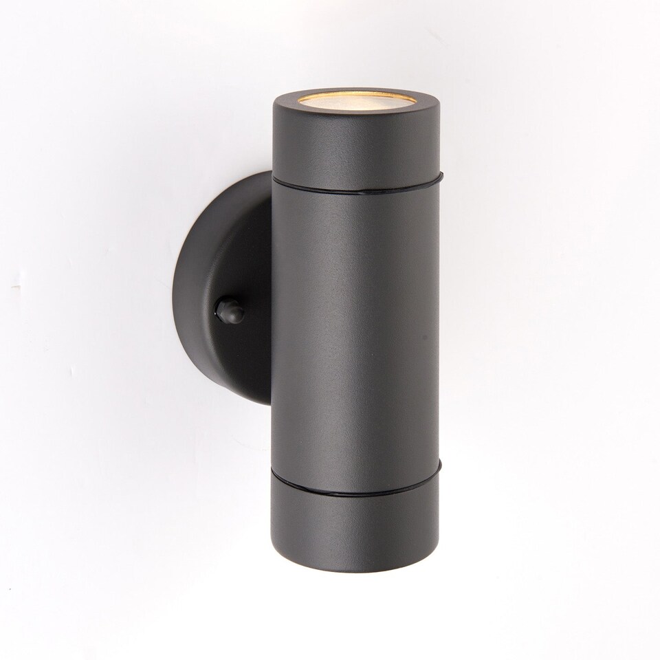 image 1 of 4 PACK Up & Down Twin Outdoor IP44 Wall Light - 2 x 7W GU10 LED - Anthracite