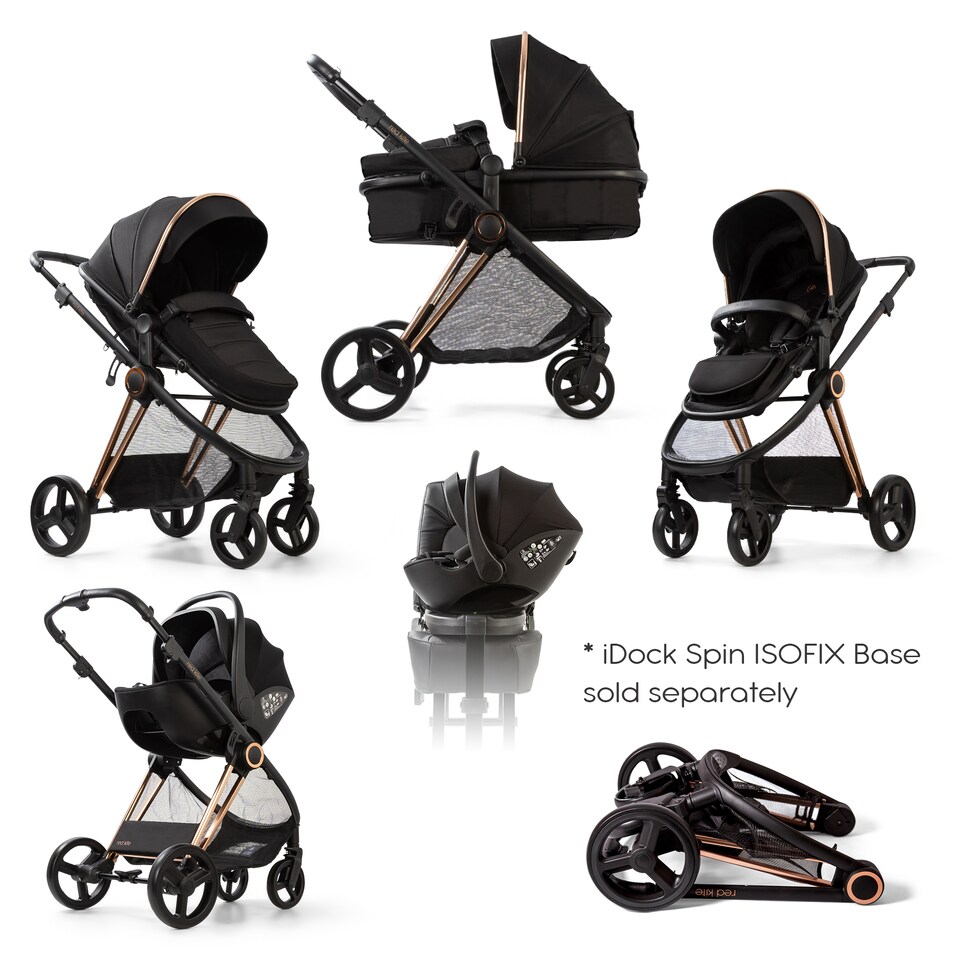 image 1 of Red Kite Push Me Pace i 2 in 1 Travel System with i-Size Car Seat - Amber | Gold | Amber | One Size | 1