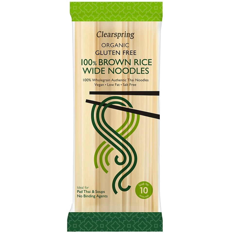 Organic Gluten Free 100% Brown Rice Wide Noodles 200g (Clearspring)