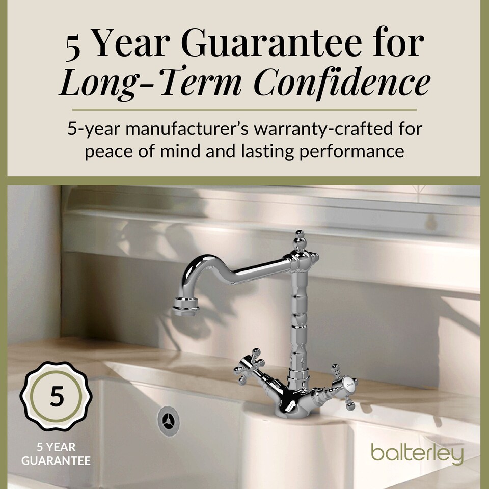 image 1 of Traditional French Classic Kitchen Sink Mono Mixer Tap - Chrome | Silver | Chrome | 1