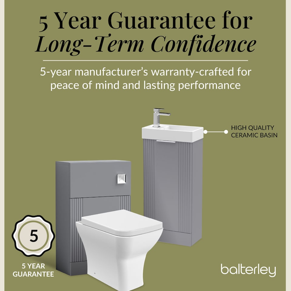 image 1 of Balterley Cloakroom Suite - Floor Standing Basin Unit, Toilet & Tap | Grey | Satin Grey | 781.0000 x 400.0000 x 222.0000mm