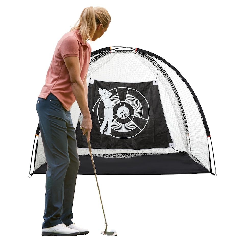 image 1 of HOMCOM Golf Practice Net with Target Cloth with Carry Bag for Sports Training