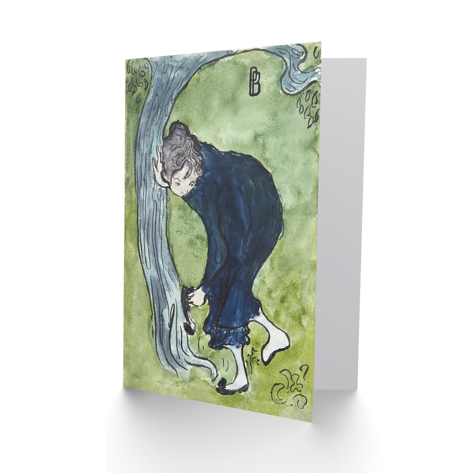 image 1 of Pierre Bonnard Art Card The False Step Watercolour Painting
