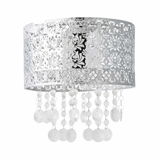ValueLights Enna Silver Moroccan Style Acrylic Droplet Ceiling Shade and Bulb