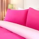 image 2 of OHS Reversible Microfibre Duvet Cover and Pillowcase Bedding Set Pink | Light Pink | King