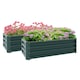 image 1 of Outsunny Set of 2 Raised Garden Bed Galvanised Planter Box, Green