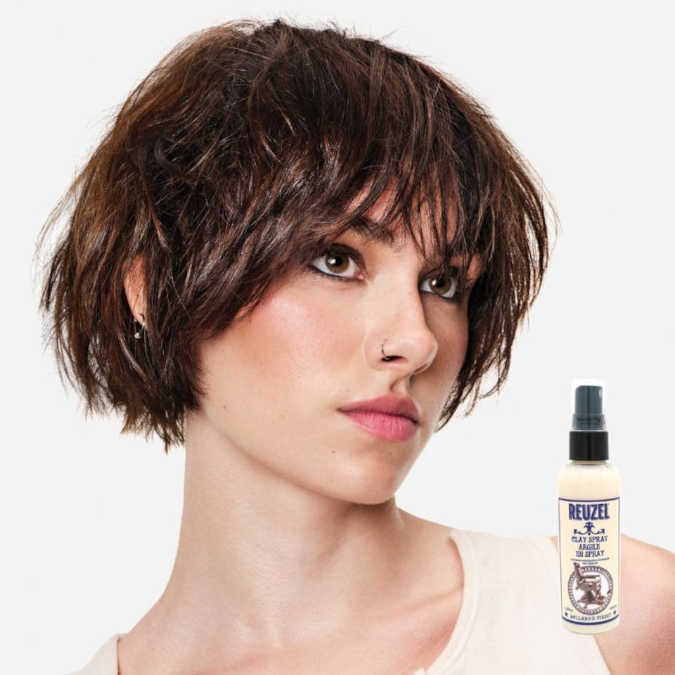 image 1 of Reuzel Clay Hairspray for Men, Texturizing & Volumizing Spray, Matte Finish, Lightweight Hold, 3.38oz 100ml