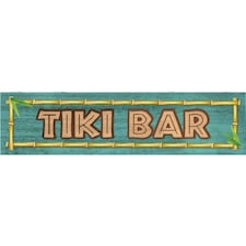 Tiki Bar Bamboo PVC Party Sign Decoration 110cm x 26cm