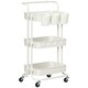 image 6 of HOMCOM 3-Tier Utility Cart, Rolling Serving Trolley with Baskets, White