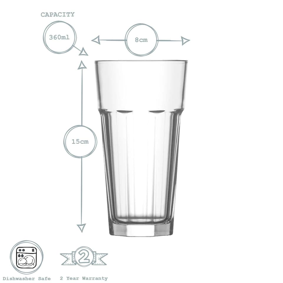 image 1 of LAV Aras Highball Glasses - 360ml - Clear - Pack of 6 Clear