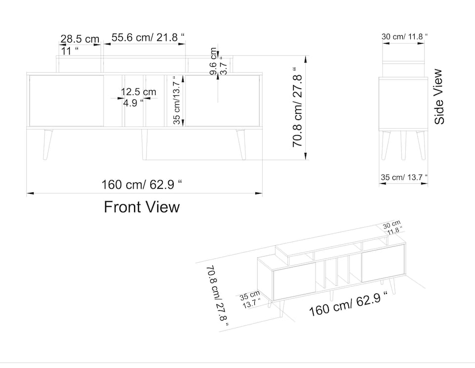 image 1 of Decorotika Char  TV Unit for TVs up to 72 inches