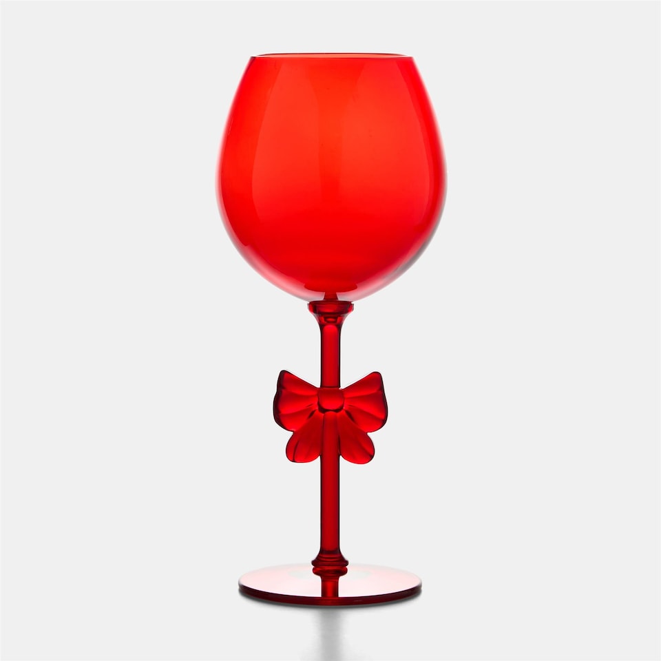 image 1 of OHS Set of 2 Bow Picnic Wine Glasses Plastic Reusable Champagne Flute