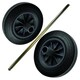 image 1 of 2 Rubber Wheels & Axle Replacement Kit For Standard Household Wheelie Bins Black