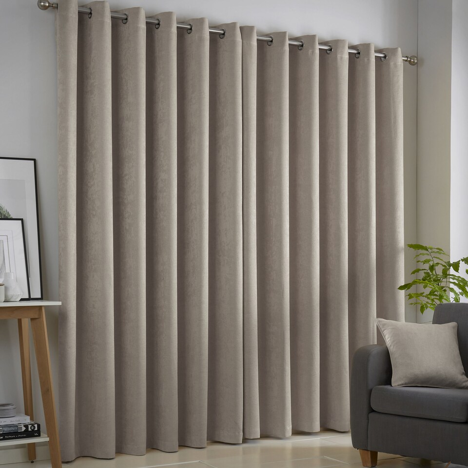 image 1 of Fusion Strata Eyelet Curtains Natural