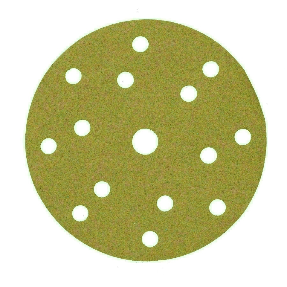image 1 of 150mm Sanding Discs Aluminium Oxide Abrasive 120 Grit 15 Hole Hook + Loop 200pc