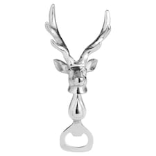 Hill Interiors Stag Head Bottle Opener - Silver - One Size