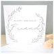 image 2 of Happy Birthday Friend Greeting Card Elegant Floral Monochrome White
