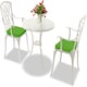 image 2 of Centurion Supports OSHOWA Luxurious Garden and Patio Table and 2 Large Chairs with Armrests Cast Aluminium Bistro Set - White with Green Cushions