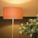 image 2 of ValueLights Tavel Brushed Gold Floor Lamp with Large Pink Drum Shade | Pink
