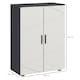 image 5 of kleankin Small Bathroom Cabinet, Bathroom Storage Cabinet with 2-Doors Cupboard, 2 Adjustable Shelves and Soft Close Mechanism, Grey