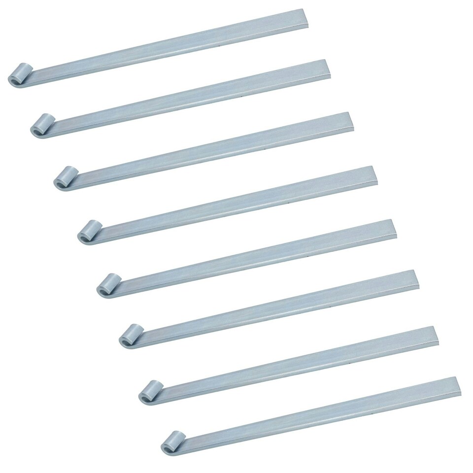 image 1 of HD Strap Tailgate Straight Hinge for 12mm Pins 460mm Long Zinc Plated 8pc Silver