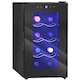 image 1 of HOMCOM Mini Table Top Wine Fridge, 8 Bottle, 17L, 8-18℃, 26.5cm Quiet Under Counter Wine Cooler Fridge with Glass Door, LED Light, Digital Touch Screen, Temperature Control