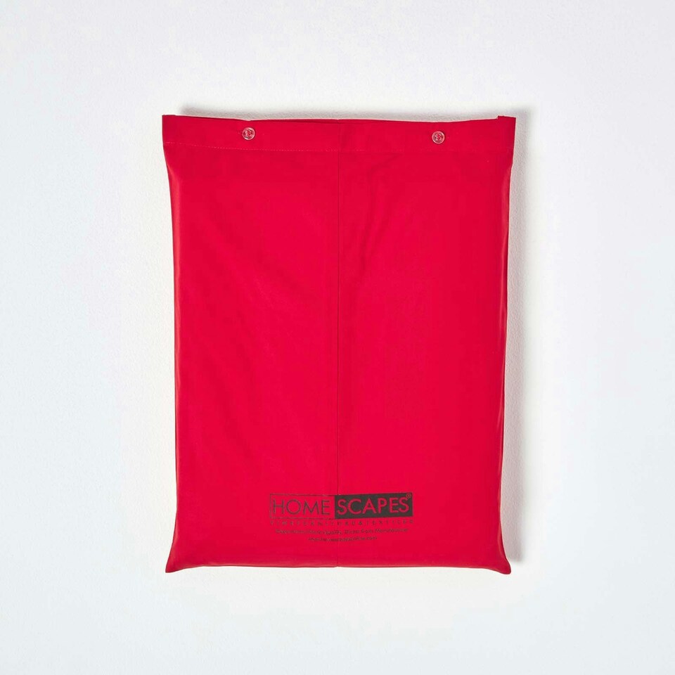 image 1 of Homescapes Red Egyptian Cotton Fitted Sheet 200 TC, King Red | King