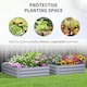 image 3 of Outsunny Set of 2 Raised Garden Bed Galvanised Planter Box Grey