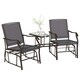 image 1 of Outsunny Double Glider Companion Rocking Garden Chairs Loveseat Grey and Brown