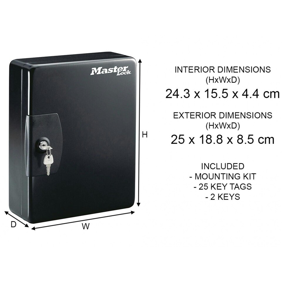 image 1 of Master Lock Key Storage Lock Box For 25 Keys - Multi Colour - One Size | Multi