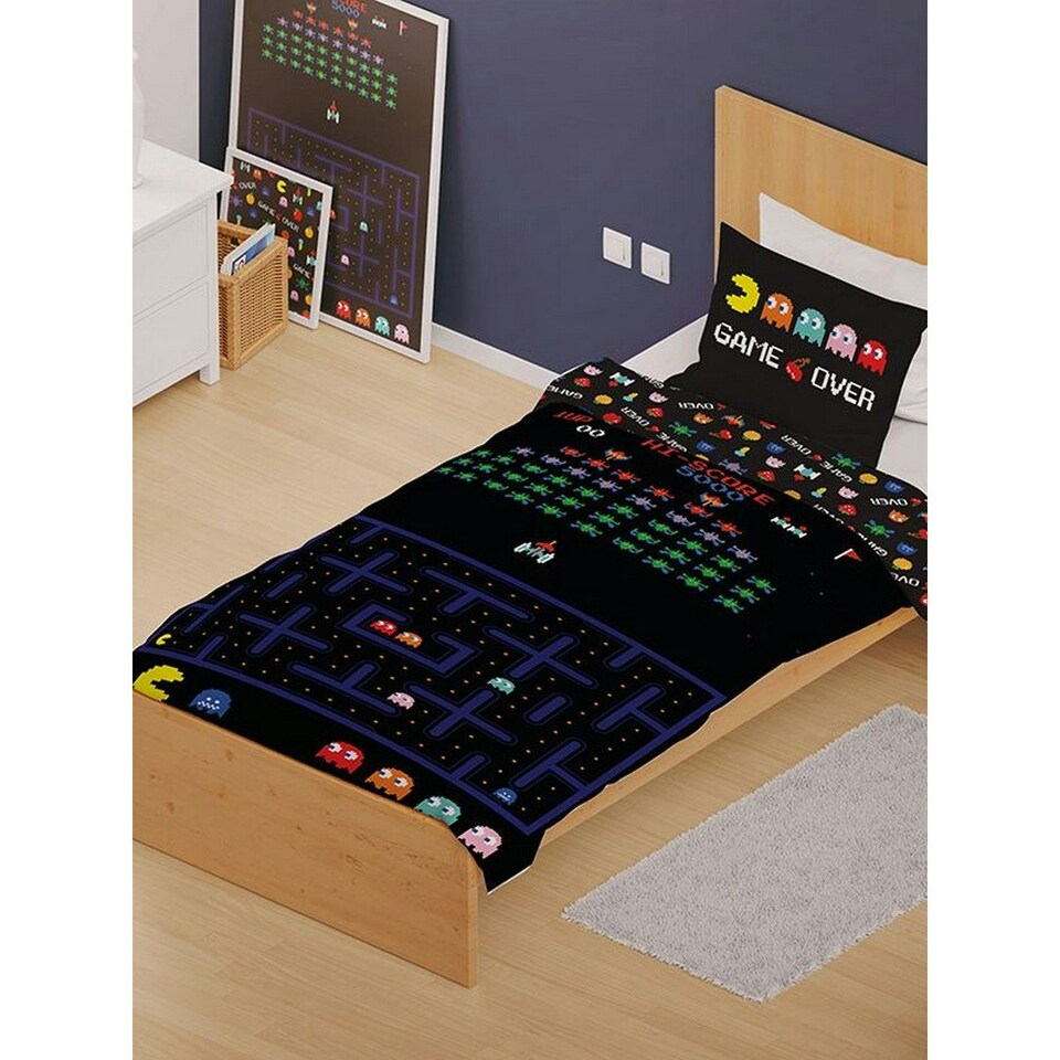 image 1 of Retro Games Duvet Cover Set - Black - Single Black | Single