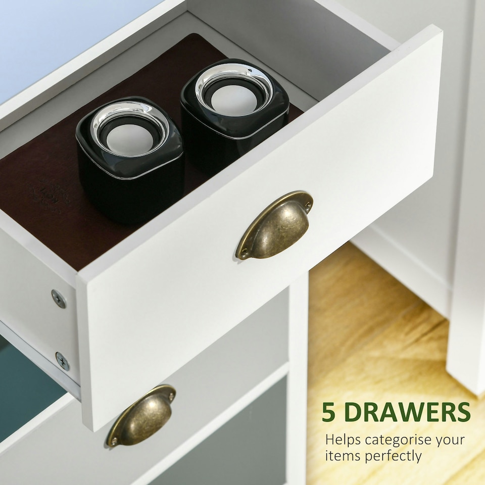 image 1 of HOMCOM Chest of Drawers, 5 Drawer Storage Organiser Unit Bedroom, Black
