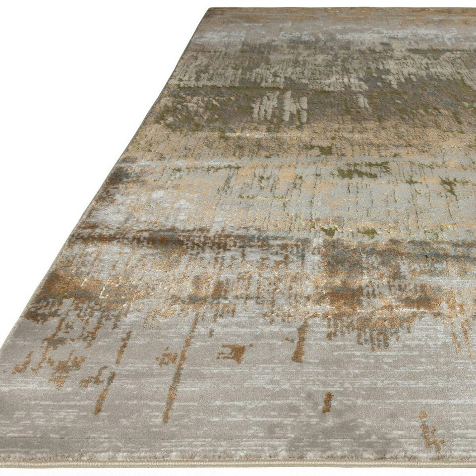 image 1 of Modern Rug, Abstract Optical/(3D) Rug, Anti-Shed Bedroom, & LivingRoom Rug, 7mm Pile DiningRoom Rug-160cm X 230cm Gold | 160cm X 230cm
