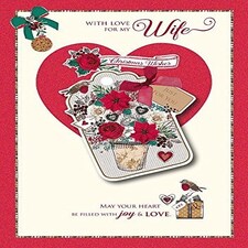 Wife - Lovely Verse Handmade Large Christmas New Greeting Card