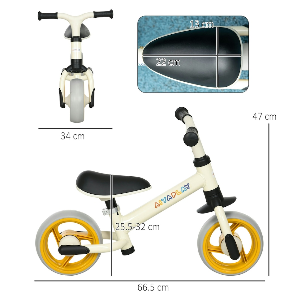 image 1 of AIYAPLAY Lightweight Baby Balance Bike w/ Adjustable Seat, EVA Wheels - Orange