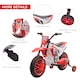 image 6 of HOMCOM Kids Electric Motorbike, 12V Battery Powered Kids Motorbike for Boys and Girls with Training Wheels, Start-up Button, Pedal, for Ages 3-5 Years - Red
