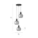 image 7 of ValueLights Bellamy Smoked Glass 3 Drop Cluster Black Pendant Light & Bulbs | Black
