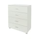image 2 of Lido 4 Drawer White Gloss Chest of Drawers - White High Gloss Bedroom Storage with Matte Silver Handles | White | White | 1