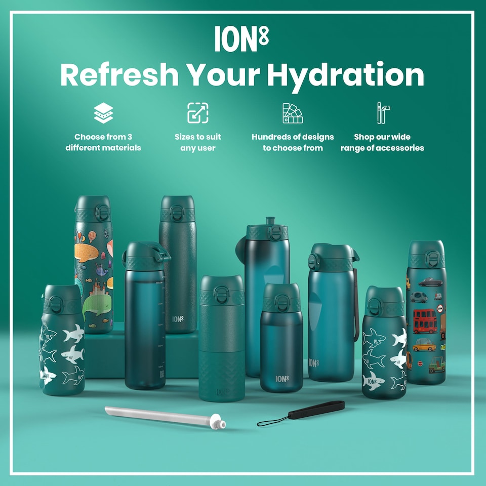 image 1 of Leak Proof 1 Litre Water Bottle, BPA Free, 1000ml (32oz) | Blue | Aqua | 1L