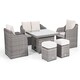 image 6 of Primrose Living Classic Rattan 6 Seater Sofa Set with Rising Table in Stone